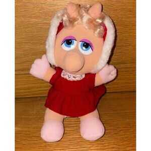 Baby Miss Piggy 1987 Christmas Plush Doll Mrs. Claus Muppets Jim Hensen Assoc.